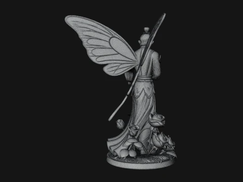 Butterfly Winged Couple Statue Design 2 - 3D Print Model 3D Print Model