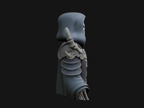 Hooded Skeleton Reaper Bust Statue Design 4 - 3D Print Model 3D Print Model