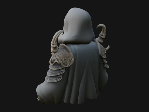 Hooded Skeleton Reaper Bust Statue Design 4 - 3D Print Model 3D Print Model
