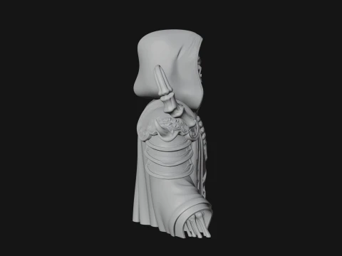 Hooded Skeleton Reaper Bust Statue Design 4 - 3D Print Model 3D Print Model
