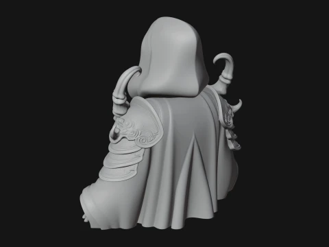 Hooded Skeleton Reaper Bust Statue Design 4 - 3D Print Model 3D Print Model