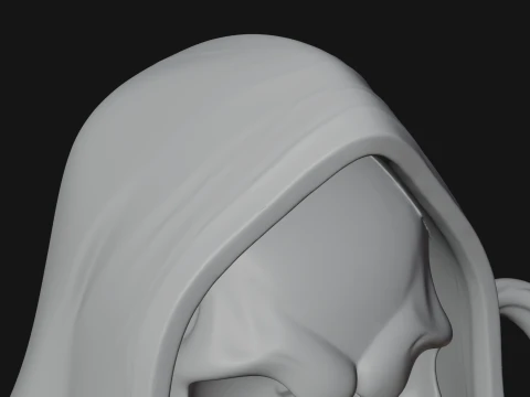 Hooded Skeleton Reaper Bust Statue Design 4 - 3D Print Model 3D Print Model