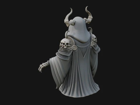 Hooded Skeleton Reaper Bust Statue Design 5 - 3D Print Model 3D Print Model