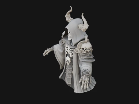 Hooded Skeleton Reaper Bust Statue Design 5 - 3D Print Model 3D Print Model