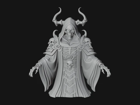 Hooded Skeleton Reaper Bust Statue Design 5 - 3D Print Model 3D Print Model