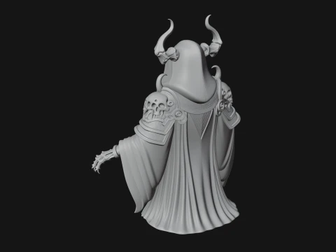 Hooded Skeleton Reaper Bust Statue Design 5 - 3D Print Model 3D Print Model