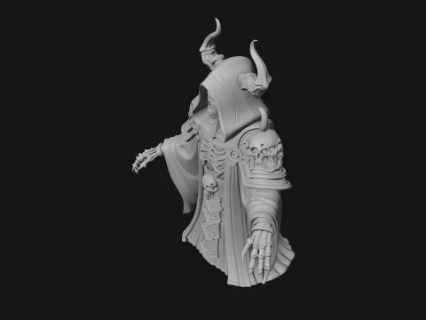 Hooded Skeleton Reaper Bust Statue Design 5 - 3D Print Model 3D Print Model