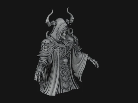 Hooded Skeleton Reaper Bust Statue Design 5 - 3D Print Model 3D Print Model