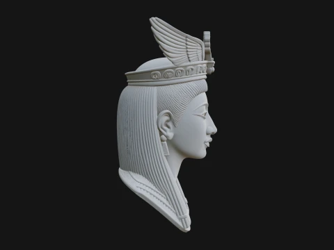 Winged Egyptian Goddess Bust Statue Design 2 - 3D Print Model 3D Print Model