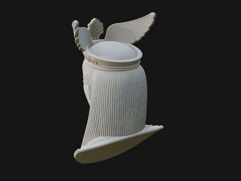 Winged Egyptian Goddess Bust Statue Design 2 - 3D Print Model 3D Print Model