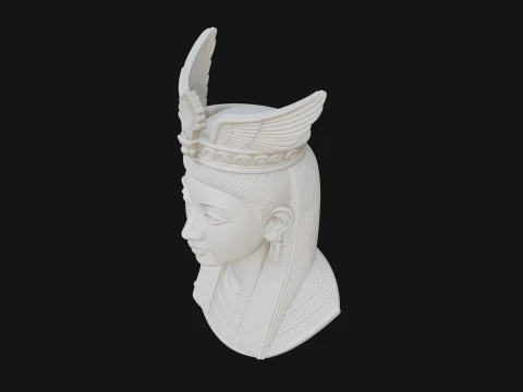 Winged Egyptian Goddess Bust Statue Design 2 - 3D Print Model 3D Print Model