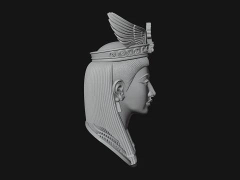 Winged Egyptian Goddess Bust Statue Design 2 - 3D Print Model 3D Print Model