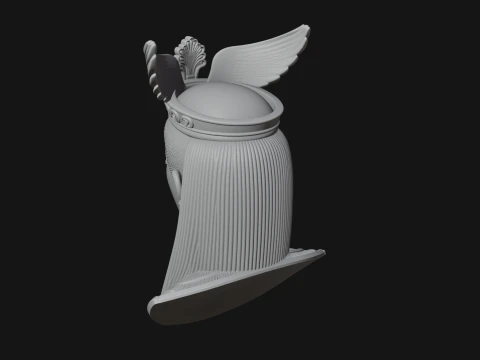 Winged Egyptian Goddess Bust Statue Design 2 - 3D Print Model 3D Print Model