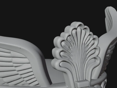 Winged Egyptian Goddess Bust Statue Design 2 - 3D Print Model 3D Print Model