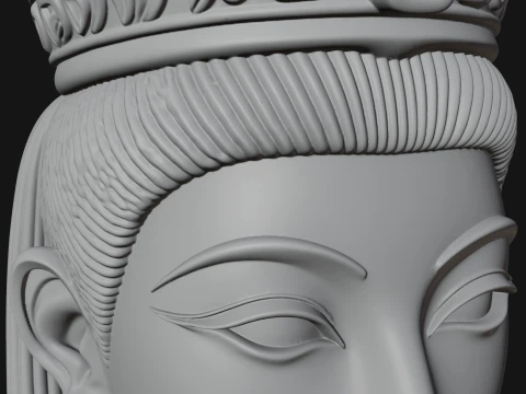 Winged Egyptian Goddess Bust Statue Design 2 - 3D Print Model 3D Print Model