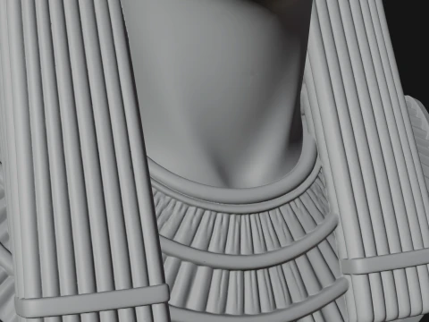 Winged Egyptian Goddess Bust Statue Design 2 - 3D Print Model 3D Print Model