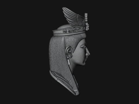 Winged Egyptian Goddess Bust Statue Design 2 - 3D Print Model 3D Print Model