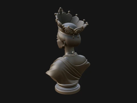 African Queen Bust Statue Design 7 - 3D Print Model 3D Print Model