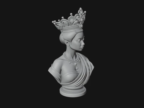 African Queen Bust Statue Design 7 - 3D Print Model 3D Print Model