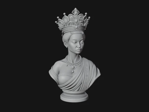 African Queen Bust Statue Design 7 - 3D Print Model 3D Print Model