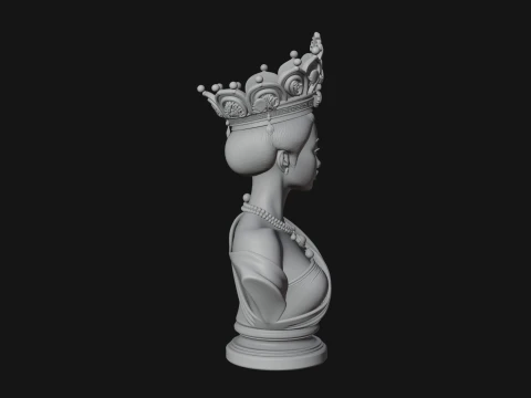 African Queen Bust Statue Design 7 - 3D Print Model 3D Print Model