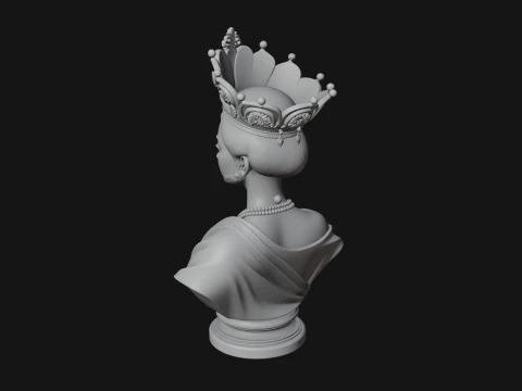 African Queen Bust Statue Design 7 - 3D Print Model 3D Print Model