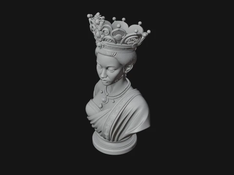 African Queen Bust Statue Design 7 - 3D Print Model 3D Print Model