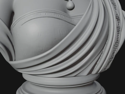 African Queen Bust Statue Design 7 - 3D Print Model 3D Print Model