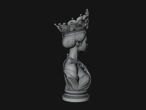 African Queen Bust Statue Design 7 - 3D Print Model 3D Print Model