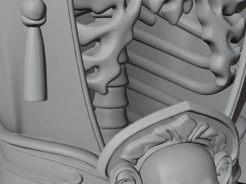 Hooded Skeleton Reaper Bust Statue Design 6 - 3D Print Model 3D Print Model