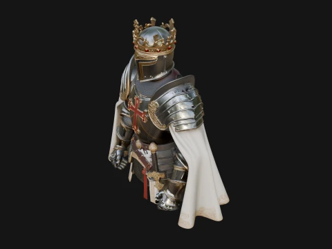 Crusader Knight Bust Statue Design 2 - 3D Print Model 3D Print Model