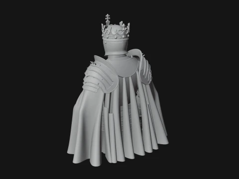 Crusader Knight Bust Statue Design 2 - 3D Print Model 3D Print Model