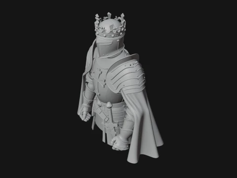 Crusader Knight Bust Statue Design 2 - 3D Print Model 3D Print Model