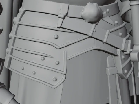 Crusader Knight Bust Statue Design 2 - 3D Print Model 3D Print Model