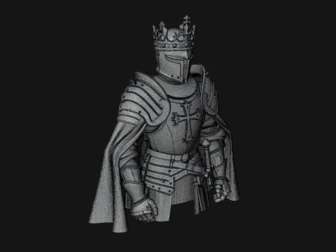 Crusader Knight Bust Statue Design 2 - 3D Print Model 3D Print Model