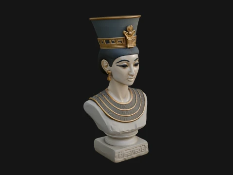 Egyptian Queen Bust Statue Design 3 - 3D Print Model 3D Print Model