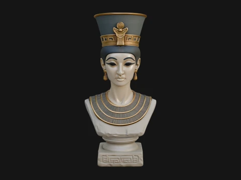 Egyptian Queen Bust Statue Design 3 - 3D Print Model 3D Print Model