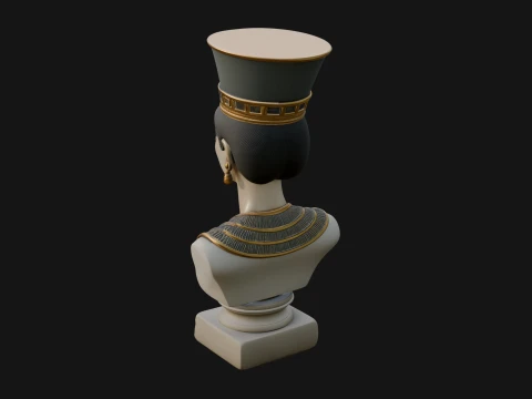 Egyptian Queen Bust Statue Design 3 - 3D Print Model 3D Print Model
