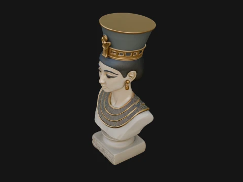Egyptian Queen Bust Statue Design 3 - 3D Print Model 3D Print Model