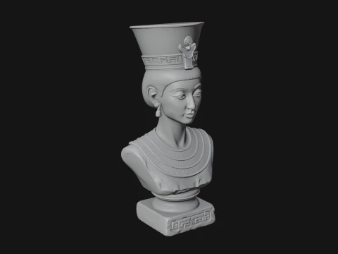 Egyptian Queen Bust Statue Design 3 - 3D Print Model 3D Print Model