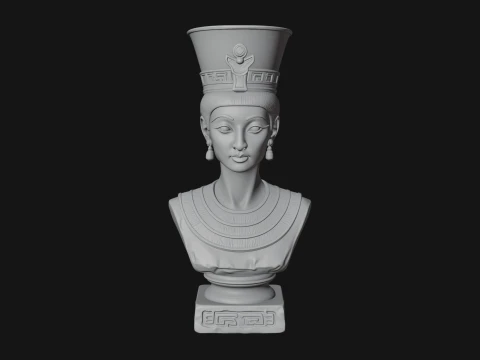 Egyptian Queen Bust Statue Design 3 - 3D Print Model 3D Print Model
