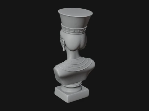 Egyptian Queen Bust Statue Design 3 - 3D Print Model 3D Print Model
