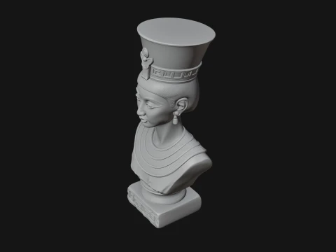 Egyptian Queen Bust Statue Design 3 - 3D Print Model 3D Print Model
