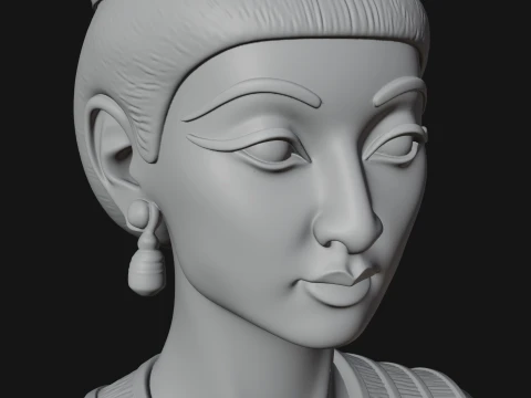 Egyptian Queen Bust Statue Design 3 - 3D Print Model 3D Print Model