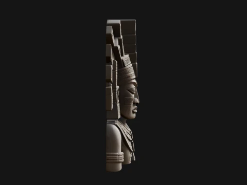 Aztec Warrior Bust Statue Design 1 - 3D Print Model 3D Print Model