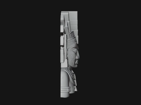 Aztec Warrior Bust Statue Design 1 - 3D Print Model 3D Print Model