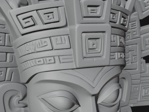 Aztec Warrior Bust Statue Design 1 - 3D Print Model 3D Print Model