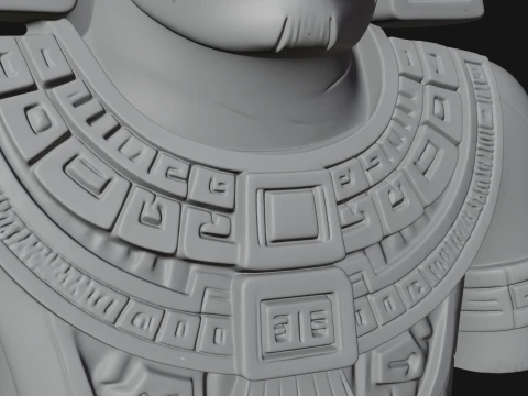 Aztec Warrior Bust Statue Design 1 - 3D Print Model 3D Print Model