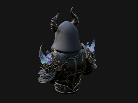 Hooded Crystal Sorcerer Bust Statue Design 5 - 3D Print Model 3D Print Model