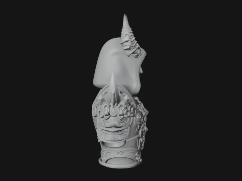 Hooded Crystal Sorcerer Bust Statue Design 5 - 3D Print Model 3D Print Model